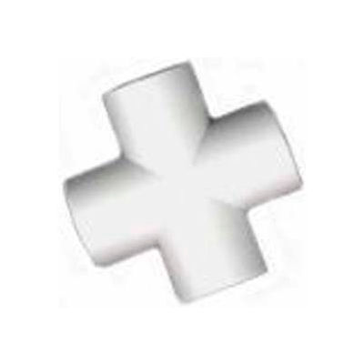 Raccord en croix, diamètre de 1-1/4 po, PVC, série 40, blanc, 134-U - Qté par paquet : 10