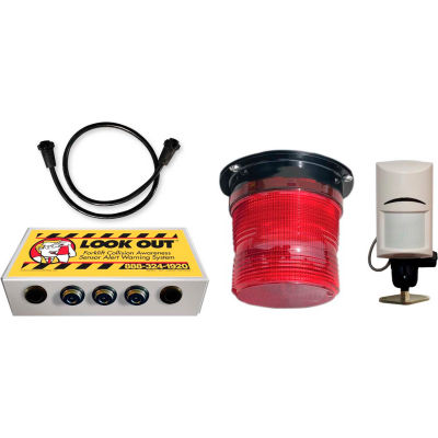 Collision Awarness Bright Red Strobe Light W/ Bracket W/ 1 Interior Sensor, Control Box, 15' Cord