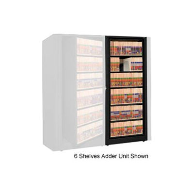 Rotary File Cabinet Adder Unit, Legal, 3 Shelves, Black