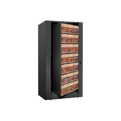 Rotary File Cabinet Starter Unit, Legal, 6 Shelves, Black