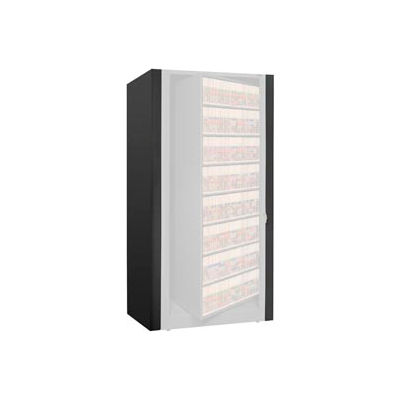 Rotary File Cabinet Components, Letter End Panel Kit, 8-High, Black
