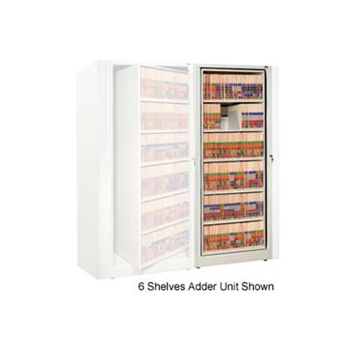Rotary File Cabinet Adder Unit, Letter, 6 Shelves, Bone White
