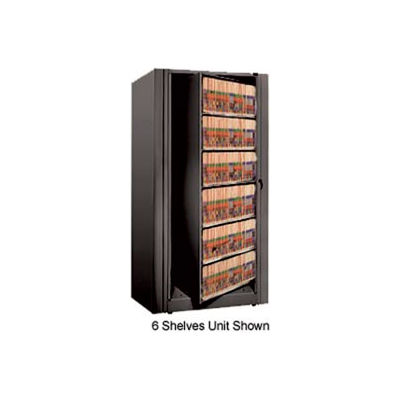 Rotary File Cabinet Starter Unit, Letter, 4 Shelves, Black