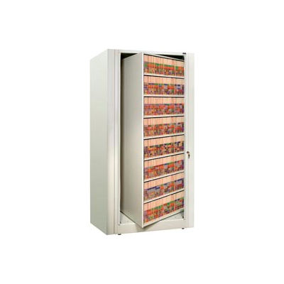 Rotary File Cabinet Starter Unit, Letter, 7 Shelves, Bone White