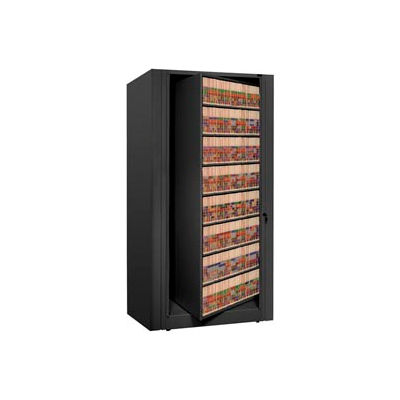 Rotary File Cabinet Starter Unit, Letter, 7 Shelves, Black