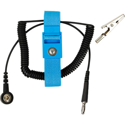 Bracelet élastique Desco Omega avec 4 MM Snap, Bleu, 6 ' Coil Cord