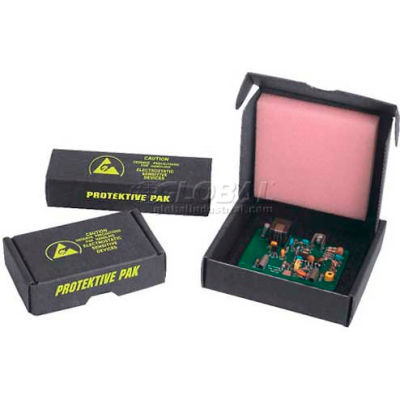 Protektive Pak Small ESD Component Shipping &Storage Boxes, 7"L x 3-1/2"W x 1"H, Noir - Qté par paquet : 5