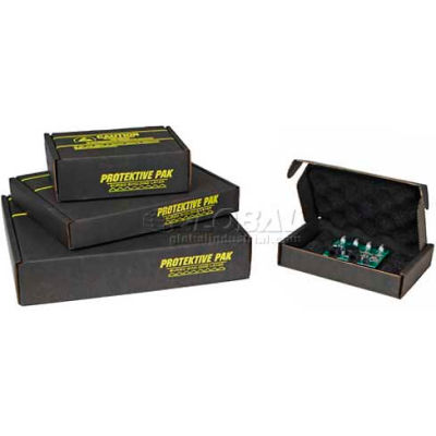 Protektive Pak ESD Expédition &Boîtes de stockage avec mousse, 7"L x 5"W x 2-1/2"H, Noir - Qté par paquet : 5