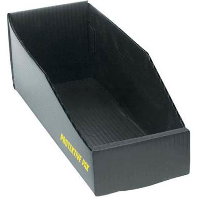 Protektive Pak 38906 Plastek ESD Open Bin Box, 8"W x 18"L x 4"H - Qté par paquet : 5