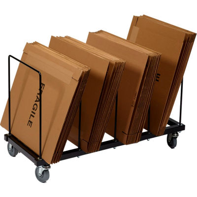 Dehnco Floor Carton Rack avec cinq diviseurs de fil de 1/2 », 44"L x 18"W x 24"H, Noir &Blanc