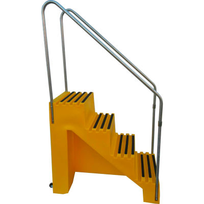 4 Step Plastic Step Stand - Yellow 22"W x 43"D x 39"H - T445-14