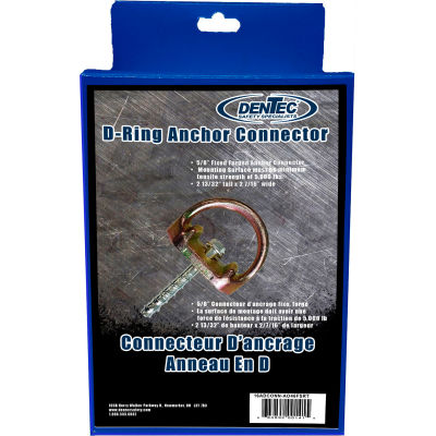 Dentec Safety® D-Ring Anchor Connector dans la boîte de vente au détail, acier, taille 5/8 »