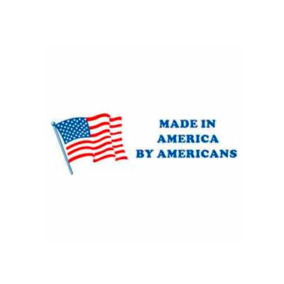 Étiquettes en papier avec impression « Made in America », 6"L x 2"W, blanc / rouge / bleu, rouleau de 500