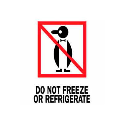 Étiquettes en papier avec impression « Ne pas congeler ou réfrigérer », 6 po L x 4 Po, blanc/rouge/noir, rouleau de 500