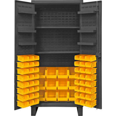 Durham Bin Cabinet HDC36-60-2S6D95 - Avec 60 Velcro sur bacs & étagères, 36" W x 24 H « D x 78"