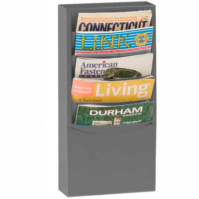 5 Pocket Vertical Literature Rack - Gray