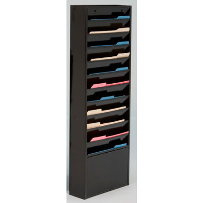 11 Pocket Medical Chart & Special Purpose Literature Rack - Black