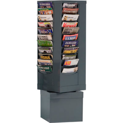 44 Pocket Rotary Literature Rack - Gray | B170154 - GLOBALindustrial.ca