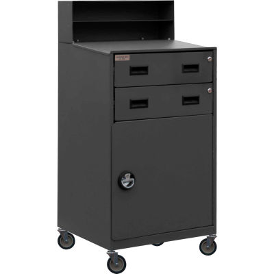Durham Mobile Cabinet Desk FED-2023-95 with 2 Lockable Drawers 23"W x 20"D x 51"H - Gray