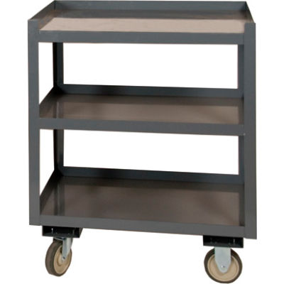 Durham Mfg. Mobile Shop Desk, 3 étagères, 30"W x 24"D x 36"H, Gris