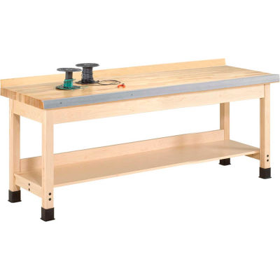 Diversified Spaces Woodworking Workbench W/ Shelf, 144"W x 24"D x 36"H