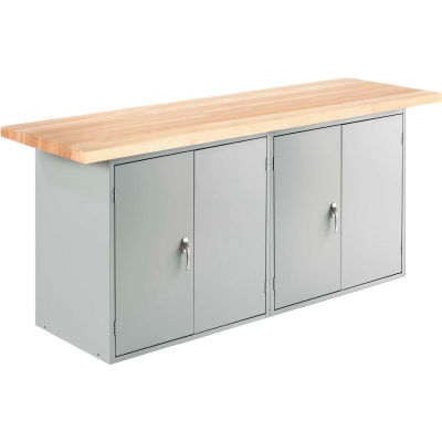 Diversified Spaces Wall, Island Workbench, 2 Cabinets, 72"W x 24"D, Gray