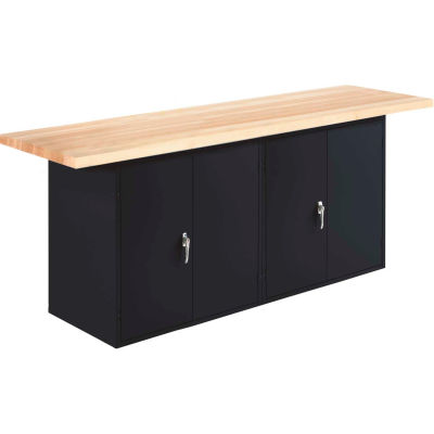 Diversified Spaces Wall, Island Workbench, 2 Cabinets, 96"W x 24"D, Black