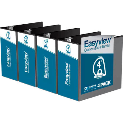 Classeur Easyview® Premium View de Davis Group, 750 feuilles, anneau en D de 4 po, noir, paquet de 4