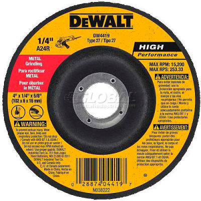 DeWalt DW4719 Metal Grinding Wheel Type 27 7" DIA.  24 Grit Aluminum Oxide - Qté par paquet : 10