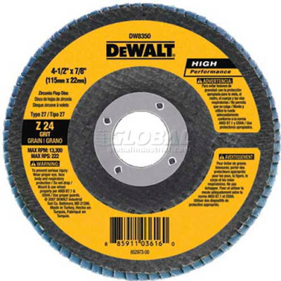 DeWalt DW8353 Rabat Disc Type 27 4-1/2 "x 7/8" 80 Grit Zirconia - Qté par paquet : 10