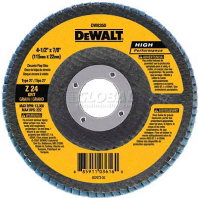 Disque à lamelles DeWalt Type 27 4-1/2 » x 5/8-11 » Zircone grain 80 - Qté par paquet : 10