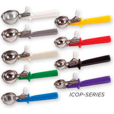 Winco ICOP-30 Disher W/ Single Piece Handle, Size #30, Black - Pkg Qty 10
