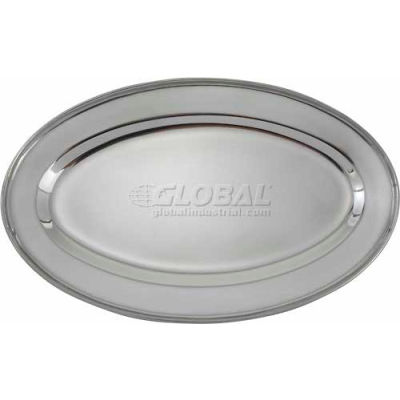 Winco OPL-12 Oval Platter, 12"L, 8-5/8"W, Stainless Steel, Oval - Pkg Qty 10