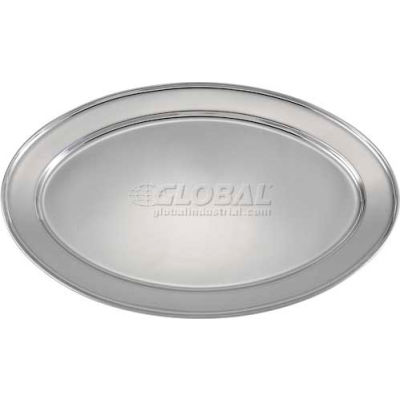 Winco OPL-20 Oval Platter, 20"L, 13-3/4"W, Stainless Steel, Oval - Pkg Qty 10