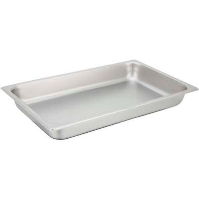 Winco SPF2 Full-Size Steam Pan, 2-1/4"H, 20-3/4" L, 12-3/4" W, Stainless Steel, Standard Weight - Pkg Qty 6