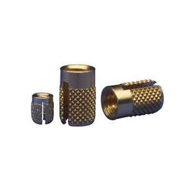 4-40 Flush Press Insert - Brass - 240-004-Br - Pkg Qty 50