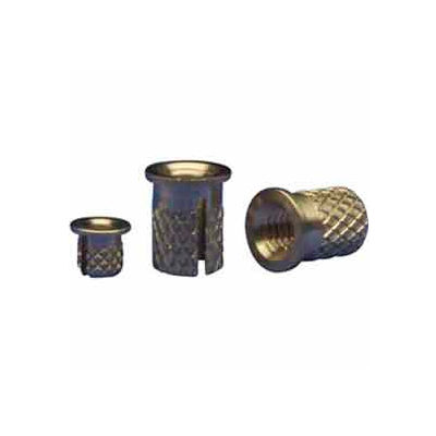 1/4-20 Flanged Press Insert - Brass - 260-4-Br - Pkg Qty 25