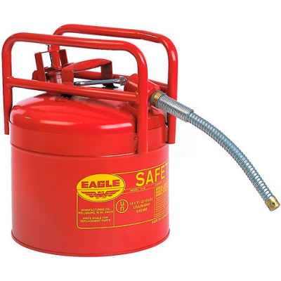 Eagle D.O.T. Approved Transport Can with 5/8"Flexible Hose Type II Red 5 Gal., 1215SX5