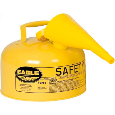 Eagle Type I Safety Can - 2 Gallon with Funnel - Yellow