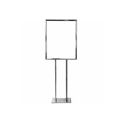 22" x 28" Bulletin Sign Holder w/ Flat Base - Chrome
