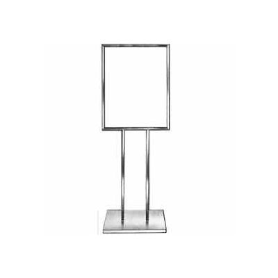 22" x 28" Bulletin Sign Holder w/ Extra-Heavy Raised Base - Chrome