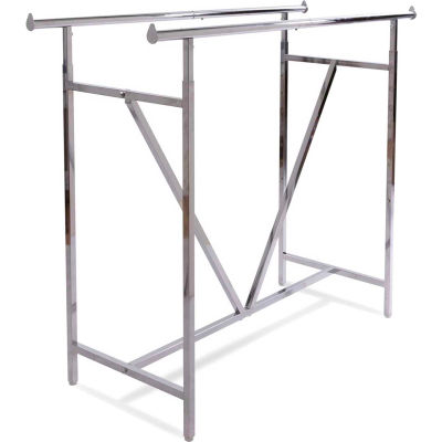 Heavy Duty Double Bar Garment Rack (K41) w/ V-Brace - Chrome
