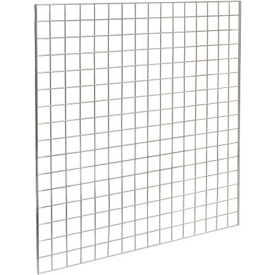 4 po l X 4 pi H - Panneau mural à grille en fil métallique - Chromé - Qté par paquet : 3