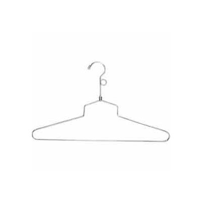 16" L acier Blouse et robe Hanger W / crochet - Chromé - Qté par paquet : 100