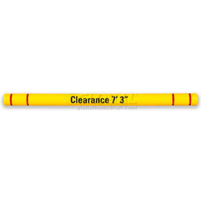 Hauteur barre de clairance Guard™ HTGRD45120YW, 4-1/2" ø X 120" L, jaune/blanc ruban & Graphics