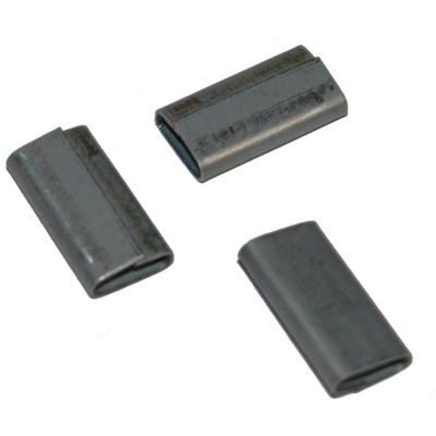 Encore Packaging Overlap Push Type Steel Strapping Seals, 3/8 « Largeur de sangle, Argent, Pack de 2500
