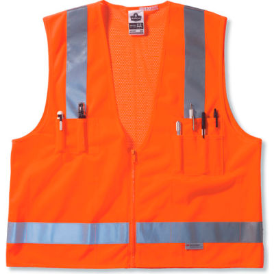 Ergodyne® GloWear® 8250Z Class 2 Surveyors Vest, Orange, S/M