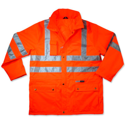 Ergodyne® GloWear® 8365 Class 3 Rain Jacket, Orange, M