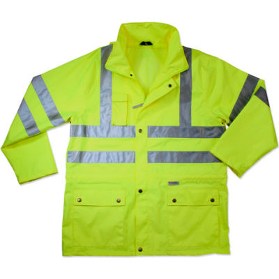 Ergodyne® GloWear® 8365 Class 3 Rain Jacket, Lime, L