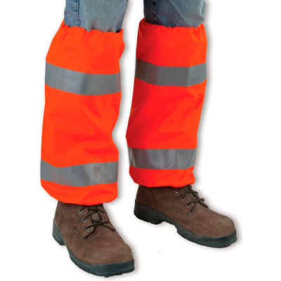 Ergodyne® GloWear® 8008 Hi-Vis Leg Gaiters, Orange, One Size - Pkg Qty 6